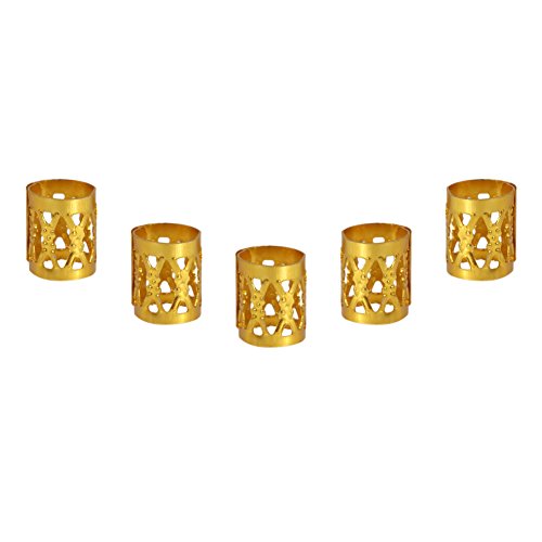100PCS Braiding Beads Metal Cuffs,New Colorful Dreadlocks Beads Hair Braid Rings Clips Dread Locks, Rings Cuff Hair Decoration Braiding Filigree Tube Hair Jewelry (Gold) - color: gold
