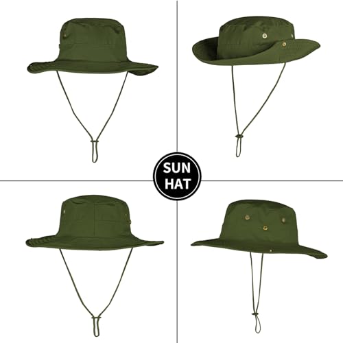 Sun Hats for Men Women Boonie Hat Foldable Fishing Hat UPF 50+ Bucket Hat for Fishing Hiking Garden Safari Beach - color: 1pack-army Green