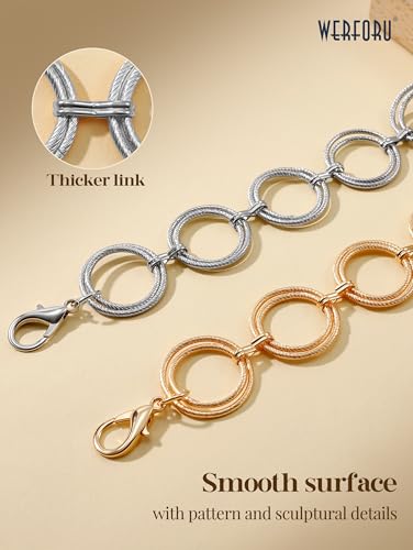 WERFORU Women Multilayer Gold Silver Metal Link Body Chain Belt Ladies Waist Chain Belts for Jeans Dress - color: B-silver, size: Fit waist size below 44"