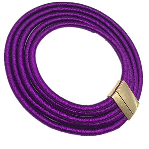 COLORFUL BLING Handwoven African Tribal Multilayer Chunky Statement Necklace Egypt Bib Collar Choker Costume Party Jewelry Accessories for Women - color: purple