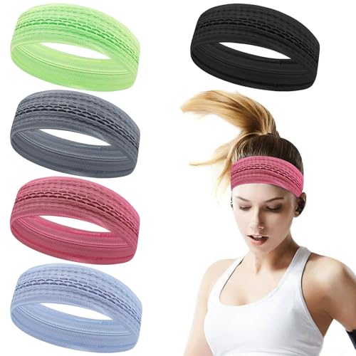 Workout Headbands Non Slip Headband Sport Headbands Sweatbands Elastic Sport Hair Bands for Sports Travel Indoor Fitness Gym - color: wide32