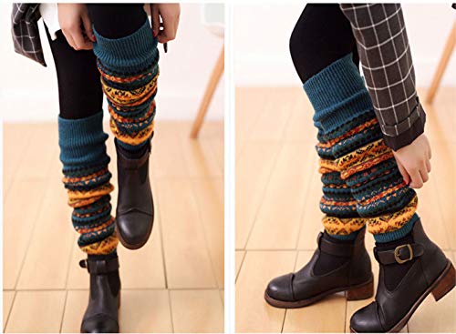 Leg Warmers for Women Long Wool Boot Warmer Thick Warm Leg Warmers for Winter - color: 4pairs