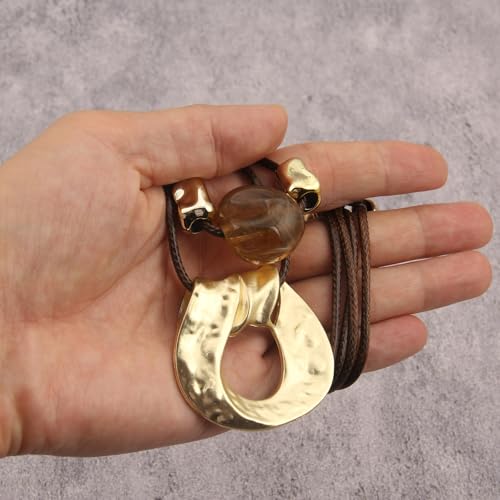 Chunky Necklace for Women Boho Pendant Necklace Statement Western Choker Necklaces for Women Vintage Bohemian Jewelry - style: Bohemian Boho Necklace