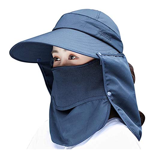 Wide Brim Sun Hat – Multifunctional UPF 50 Protection Bucket Fishing Hat Cap - color: Navy