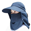 Wide Brim Sun Hat – Multifunctional UPF 50 Protection Bucket Fishing Hat Cap - color: Navy