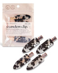 Kitsch Creaseless Hair Clips for Women - No Crease, No Bend Hair Clips for Styling, Bangs, Makeup Application, Face Wash | Recycled Acrylic - Black Terrazzo | Ideal Gifts for Women, 4pcs - color: Black Terrazzo
