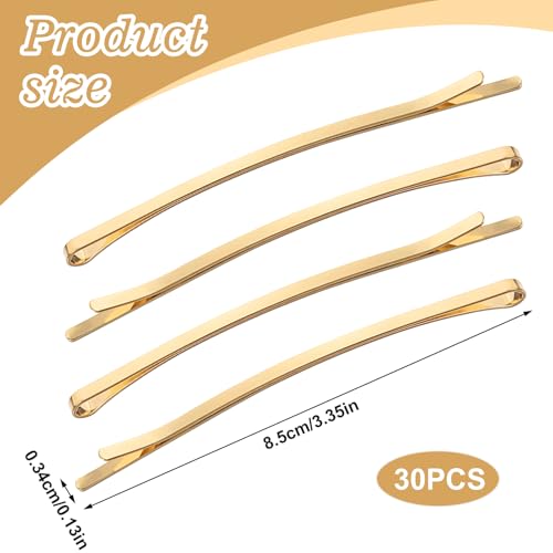 Tyqour 30pcs Jumbo Bobby Pins 3.35 Inch Long Bobby Pins for Thick Updo Hair, Metal Hair Clips Hairpins Hair Accessories for Women, Gold Long Hair Pins Hair Clips Hairpins Hair Accessories - color: Gold