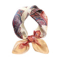 FONYVE 100% Mulberry Silk Scarfs for Women-Lightweight Square Satin Head Scarf-Small Silk Hair Scarf for Sleeping 21"x21" - color: 21 Pink Paisley