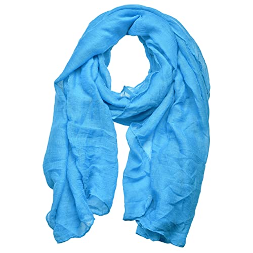 woogwin Women's Cotton Scarves Lady Light Soft Fashion Solid Scarf Wrap Shawl - color: Blue