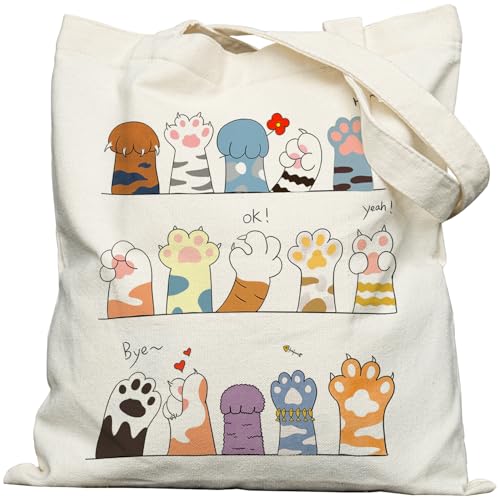 METALPHA Aesthetic Tote Bag for Women Girls - Resuable Double-Sided Printed Canvas Tote Bag with Snap Closure and Pocket - color: Sayhi