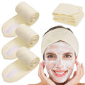 Whaline Spa Facial Headband 4 Packs Head Wrap Terry Cloth Headband Adjustable Stretch Towel for Bath, Makeup and Sport (Yellow) - color: Yellow