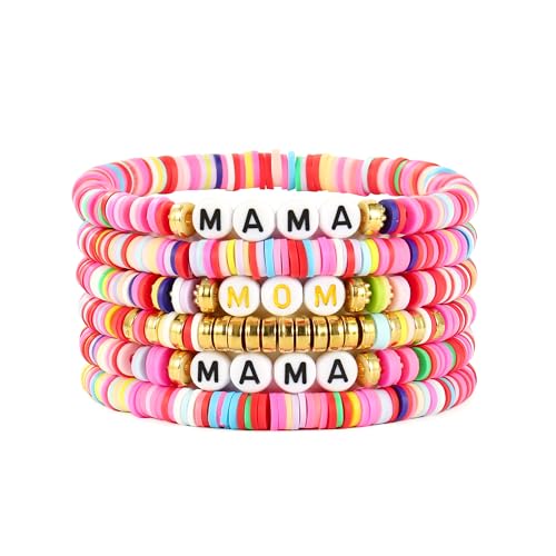 Elegance 11 designs Heishi Beaded Bracelets For Women Polymer Clay Colorful Surfer Stackable Beads Boho Bracelet Summer Beach Jewelry - color: Multicolour