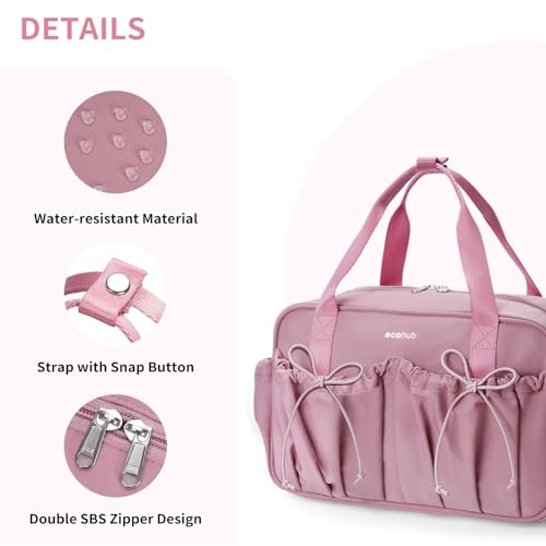 ECOHUB Small Gym Bag for Women, Mini Gym Duffle Bag with Wet Compartment, Bowknot Sports Bag, Cute Gym Tote Bag Dance Yoga Workout Travel Bags Pink - color: Pink