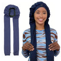 Bonnet for Braids, Braid Bonnets for Sleeping Women, Long Hair for Women, 2 in 1 Hair & Braids Protection - color: Navy Blue