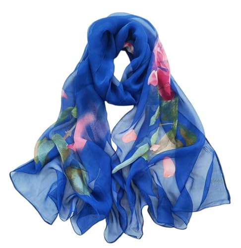 Xyueanlo Fashion Scarves for Women Lightweight Elegant Scarf Sunscreen Wraps Shawls - color: Rose Blue