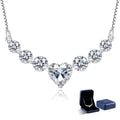 Moissanite Necklace for Women, 1.7-7.6 Carat Heart Necklace Engraved 'I LOVE YOU' Gift for Wife, Wedding Anniversary Birthday Gifts for Women, Jewelry Gifts for Her Wife Mom Girlfriend Lady - style: Heart Moissanite-6 Carats