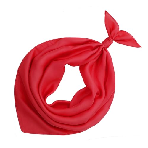 vimate Head Scarf for Women Hair 27'' Square Satin Silk Feeling Bnadana Neck Scarf Handbag Accessories Etc - color: C42#. Red
