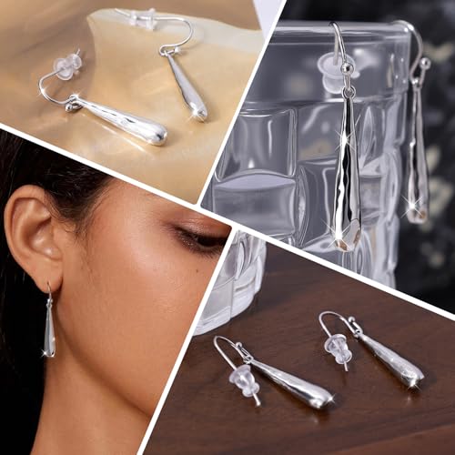 Dangle Earrings For Women, Silver Plated Lightweight Drop Earrings With Sparkling Cubic Zirconia,14K Gold Plated Hypoallergenic Face Shaping Earrings For Wedding Party Daily Office Jewelry Gift - color: Silver-A