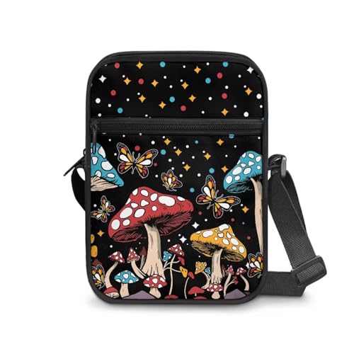 Womens Crossbody Bag Cell Phone Purse Wallet Small Shoulder Handbag for Workout Travel Gym - color: Cartoon Mushroom