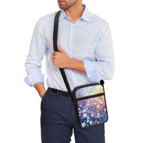 Womens Crossbody Bag Cell Phone Purse Wallet Small Shoulder Handbag for Workout Travel Gym - color: Daisy Oil Painting