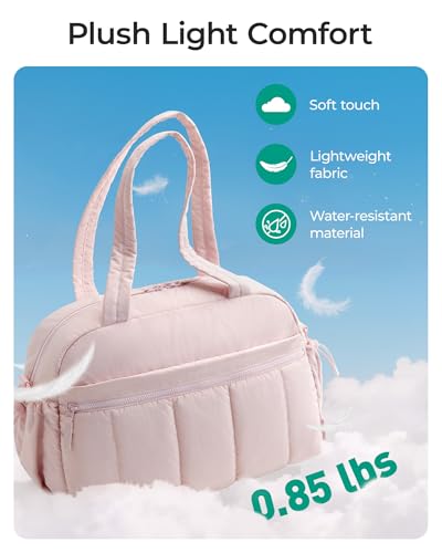 BAGSMART Gym Bag for Women, Duffle Bag for Travel with Wet Pocket, Lightweight Carry on Weekender Duffel, Water Resistant - color: Coral Pink, size: Medium