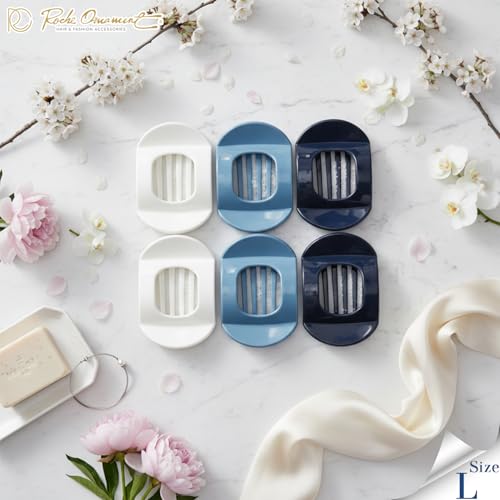 RC ROCHE 6 Pcs Flat Claw Hair Clips for Women Thick Hair French Round Duckbill Square Secure Strong Hold Grip Clamps Barrettes Curved No Slip No Crease Styling Cute Extra Jumbo, Large Coastal Serenity - color: (Large) Coastal Serenity