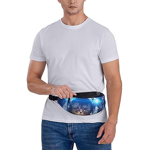 Space Cat Fashion Casual Fanny Pack Waist Bag Men Women Adjustable Belt Waist Bag For Travel Hiking Cycling Running Festival Carnival - color: Black10