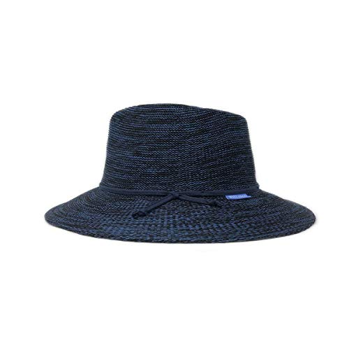 Wallaroo Hat Company Women's Victoria Fedora – UPF 50+ UV Protection, Wide Brim, Packable & Adjustable Sun Hat - color: Mixed Navy, size: Medium