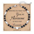 TONY & SANDY Tiny Beaded Bracelets for Women, Sometimes You Forget You're Awesome Gift, Unique Gifts for Women, Mom, Daughter, Wife, Coworker, Best Friend, Bestie, Granddaughter - style: Black Onyx