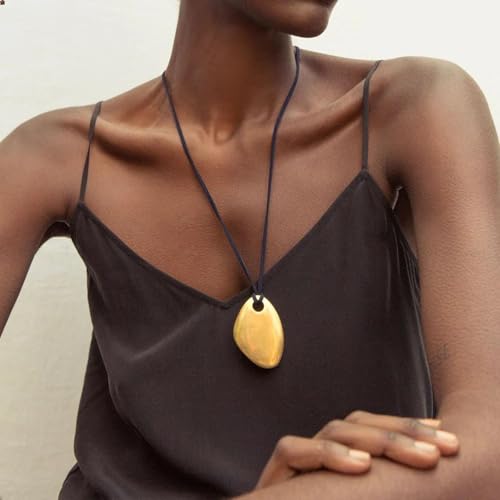 Frodete Statement Necklace for Women Chunky Gold Necklaces Long Pendant Necklace Boho Necklaces Gold Pendant Jewelry Cowboy Chic Style Cowgirl Outfit - color: long necklace