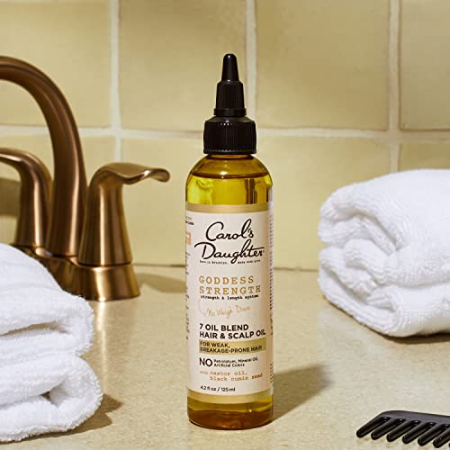 Carol's Daughter Goddess Strength 7 Oil Blend Scalp and Hair Oil for Waves, Coils and Curls, Hair Treatment with Castor Oil, 4.2 Fl Oz (Pack of 6) - size: 4.2 Fl Oz (Pack of 6)