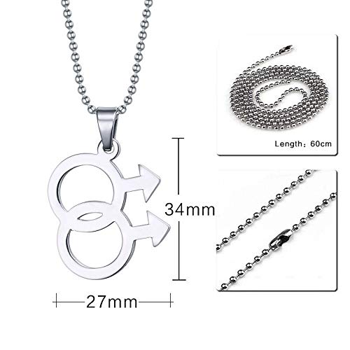 Sisadodo Gay Romance Gifts Necklace - Rainbow LGBT Pride Bisexual Transgender Pendant Necklace Gifts for Men Birthday Christmas Valentines Day Gifts - size: Man