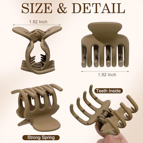 Sisiaipu 12Pcs Hair Clips for Women 1.8 Inch Small Claw Clips for Thin Hair Medium Hair Claw Clips for Thick Hair Accessories for Women Girls (Regular) - color: Regular