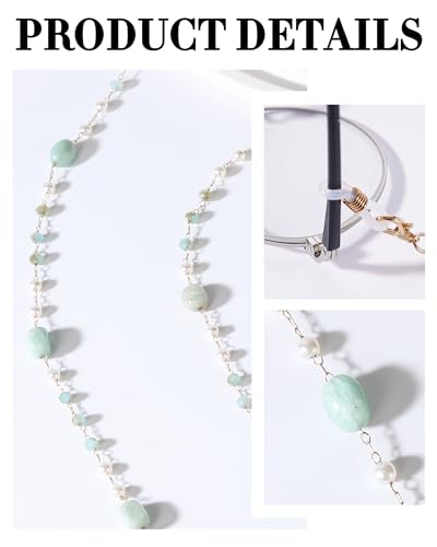 Bohemia Glasses Chain for Women - Boho Sunglasses Holders Around Neck Eyeglasses Charms for Eyewear Retainer Strap - color: Blue