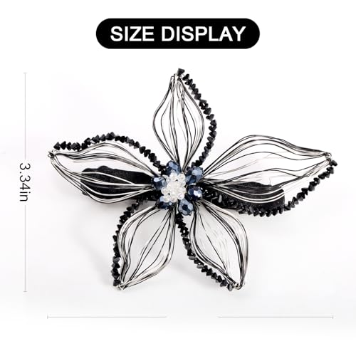 Mistofu DIY Copper Wire Metal Hand-woven High-level design Barrettes Elegant Hair Accessories, Gifts for Women Girls (black-a) - color: black-a