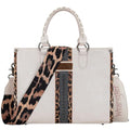 Montana West Wrangler Animal Print Tote Bag for Women Western Purse Boho Top Handle Satchel Handbag - color: Leo Beige
