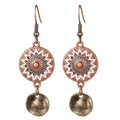 Handmade 70s 80s Retro Bohemian Teardrop Pearl Hollow Flower Wooden Leverback Dangle Drop Earrings Disc Round Bead Hook Earrings For Women