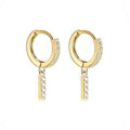 14K Gold Plated Cubic Zirconia Initial Earrings Delicate Small Hoop Earrings Hypoallergenic Letter Earrings for Women - style: I