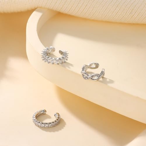 Dochais Ear Cuffs Non-Piercing Earrings for Women Cute Small Clip-On Cartilage Earring 14k Gold Plated Dainty Fake Piercings Earings - style: S1