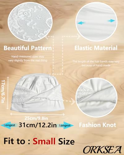 Chemo Headwear for Women Knot Beanies with Stretch Elastic Turbans Soft Cancer Hats Head Coverings Scarf Headwraps - color: White