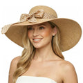 DRESHOW Beach Hats for Women Big Straw Wide Brim Summer Hat Floppy Foldable Roll up Cap Sun Hat UPF 50+ - color: 1 Pc：khaki+white Dot Hat, 4.7" Brim
