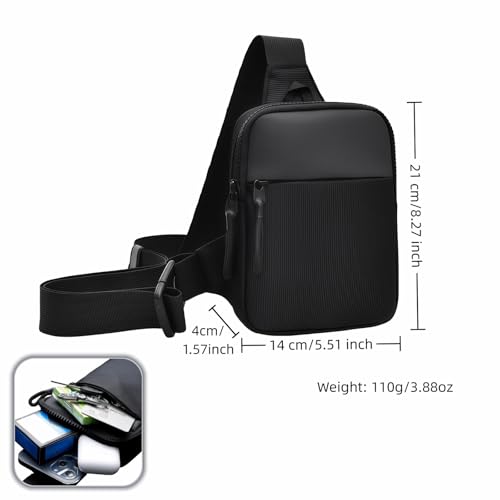 Lightweight Water-Resistant Crossbody Bag, Multi-Pocket Organizer for Phone, Keys, Essentials - Unisex Mini Sling Pack for Hiking, Commute, Cycling