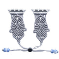 4th Generation Handmade Nylon Braided Boho Style Watch Strap for Apple Watch - color: Silver, size: 44/45/46mm