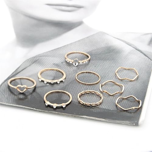 Boho Stackable Rings for Women Trendy Knuckle Joint Finger Knuckle Nail Ring Sets Simple Star Moon Stack Preppy Statement Rings Cute Stuff - style: E-5