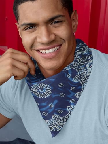 Motique Accessories Modern Tie Dye Bandana - color: Blue