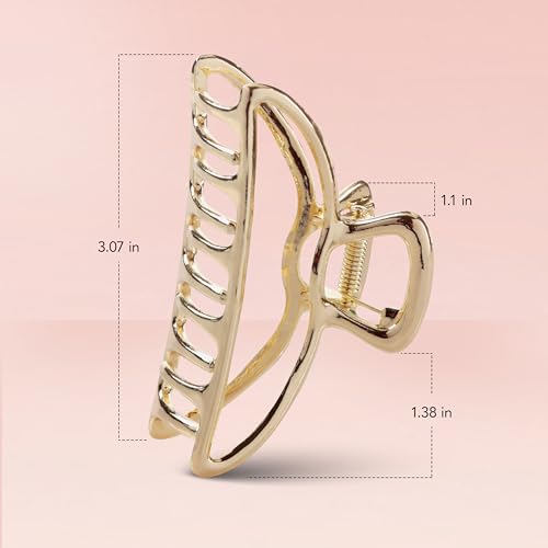 Kitsch Metal Hair Clips for Women - Durable & Elegant Metal Claw Clips, Perfect for Everyday Use & Special Occasions - Gold, 1 Pc - color: Gold