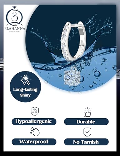 Moissanite Earrings, Sterling Silver Hoop Earring 1.0ct-2.0ct D Color Brilliant Hypoallergenic Earring for Women Men Drop Dangle Moissanite Leverback Mother's Day Gift - color: 2.0 carats(1.0ct*2)-Silver