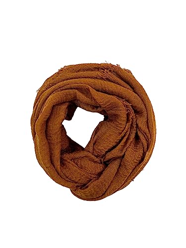 Humble Hilo Womens Woven Bohemian Style Gauze Scarf,Shawl, Head Wrap Fringed Edge Lightweight, Long Folds Small - color: Brown