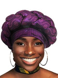 Woeoe African Headwrap Gold Braided Turbans for Women - color: Purple