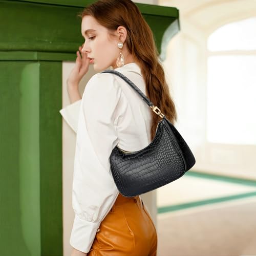 KKXIU Shoulder Bag for Women Cute Hobo Purses and Handbags Retro Clutch Underarm Purse | Cute - color: Eblack